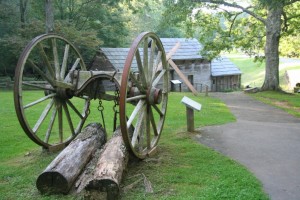 A High Wheeled Log Hauler.