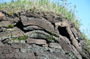 Layers of sod create the walls