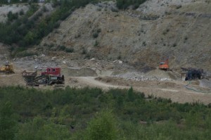 Gravel bank with gold