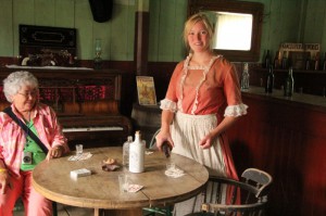 Barmaid pours a stimulant!